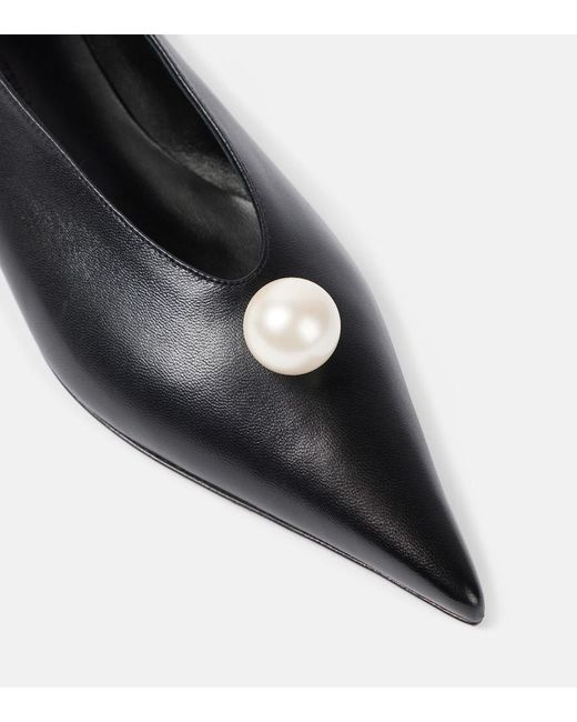 Magda Butrym Black Embellished Leather Ballet Flats