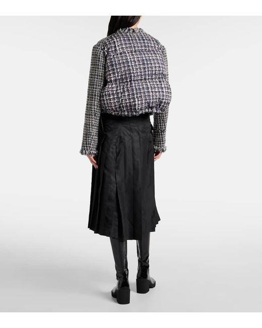 Sacai Black Wool-Blend Tweed Jacket