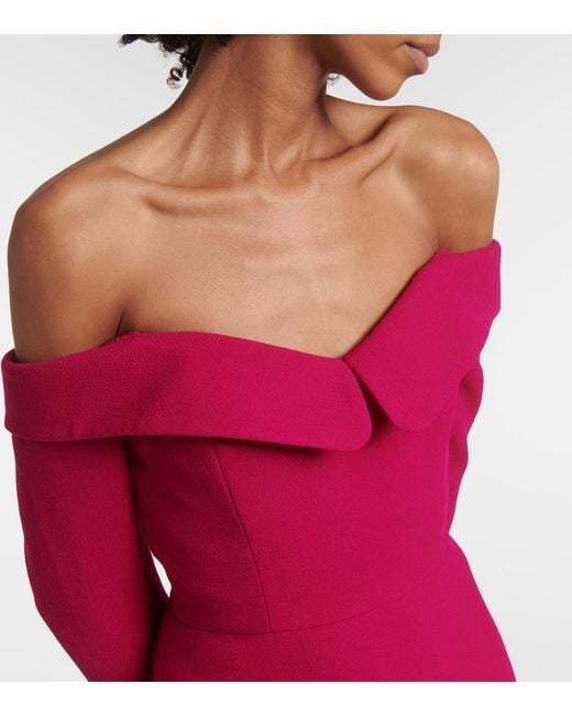 Markarian Purple Cybil Wool Midi Dress