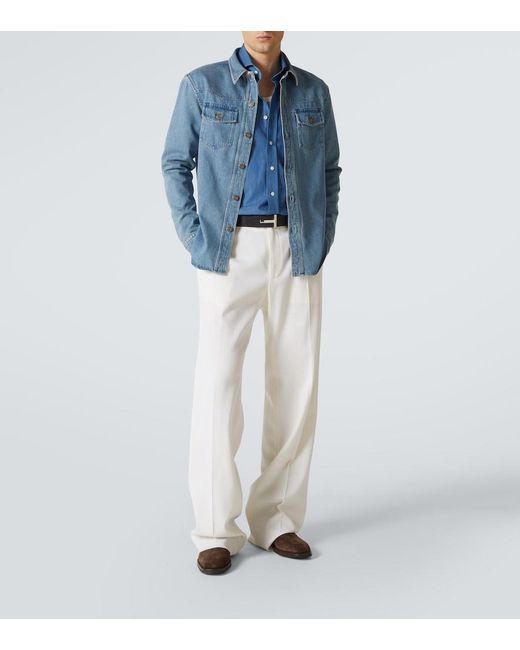 Tom Ford Blue Denim Shirt for men