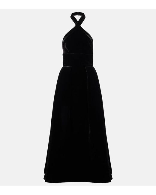 Elie Saab Black Halterneck Velvet Gown