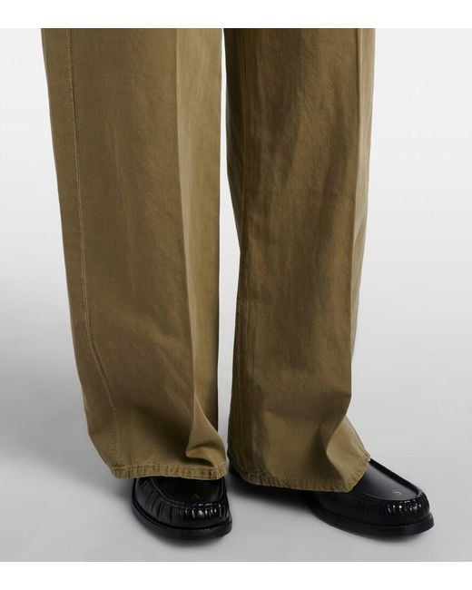Citizens of Humanity Natural Aurora Cotton And Linen Wide-Leg Pants