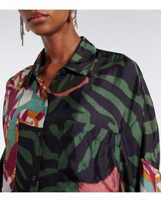 Dries Van Noten Black Printed Twill Shirt
