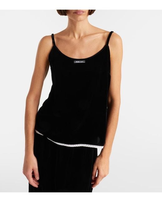 Prada Black Velvet Top