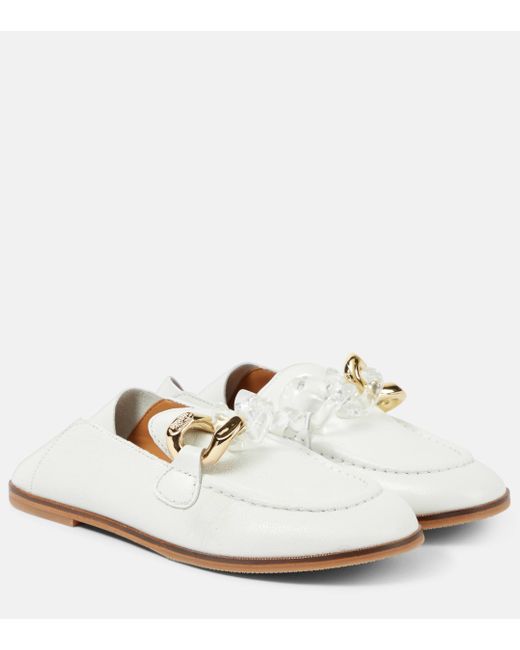 See By Chloé White Klaire Leather Loafers