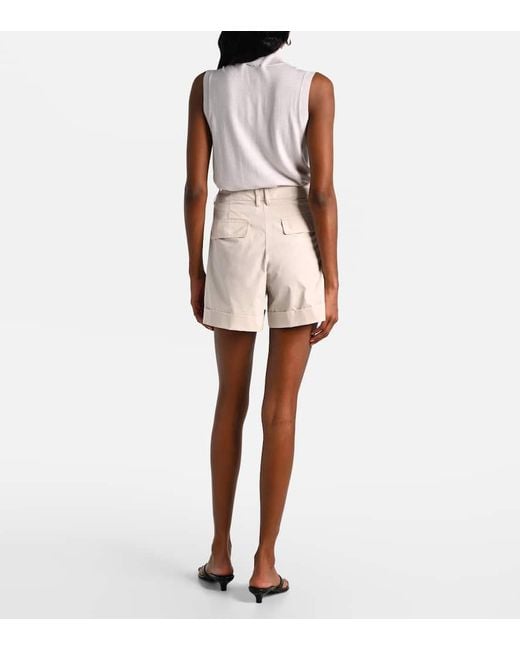 Max Mara White Bermuda-Shorts Ubino Aus Baumwollpopeline