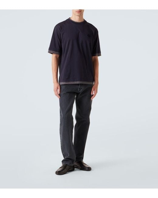 Prada Blue Cotton Jersey T-Shirt for men