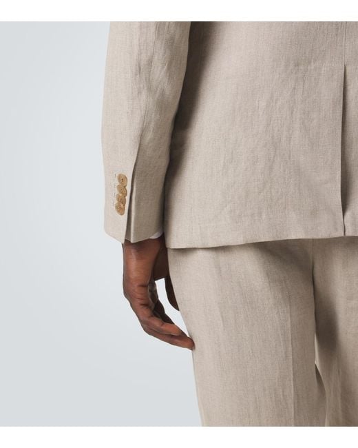 Sunspel Gray Linen Blazer for men