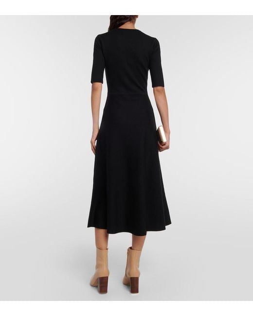 Gabriela Hearst Black Seymore Wool, Cashmere, And Silk Dress