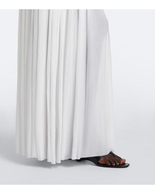 Christopher Esber White Salacia Ruched Bustier Gown