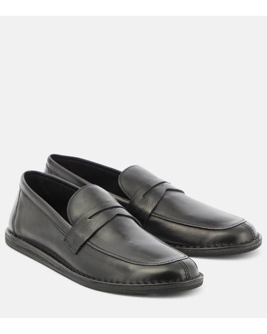 The Row Gray Loafers Cary aus Leder