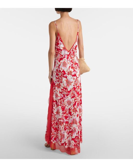 Poupette Red Lucia Printed Midi Dress