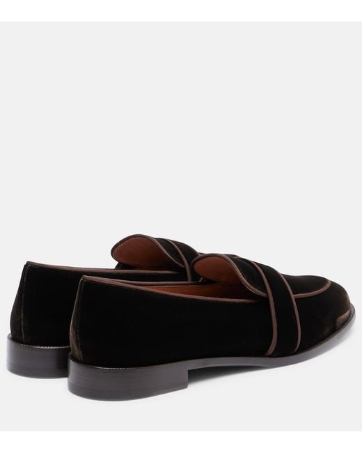 Aquazzura Black Martin Velvet Loafers
