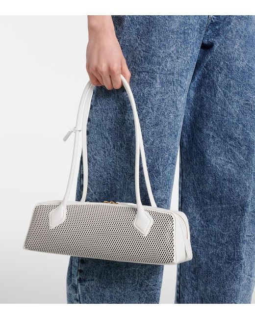Alaïa White Schultertasche Le Teckel Medium Aus Leder