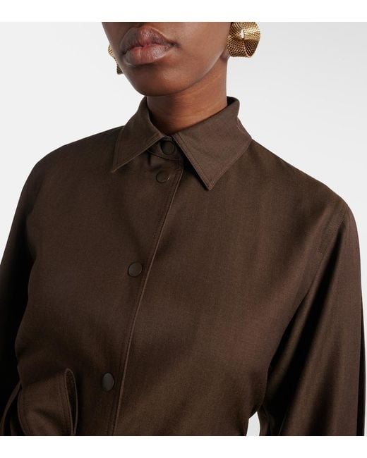 Max Mara Brown Belted Virgin Wool Blazer