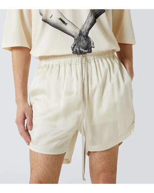 Rick Owens Natural Charmeuse Shorts for men