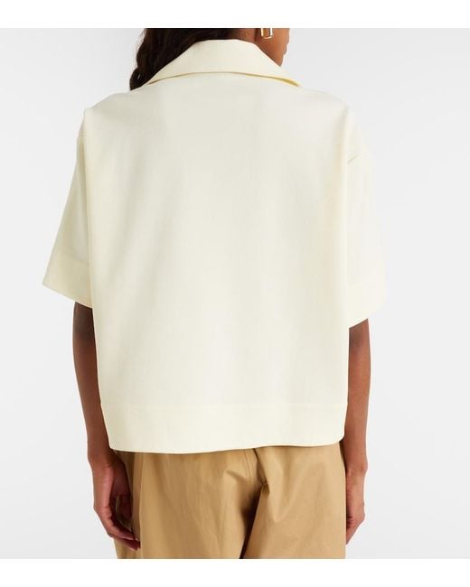 Jil Sander Natural Knitted Polo Shirt