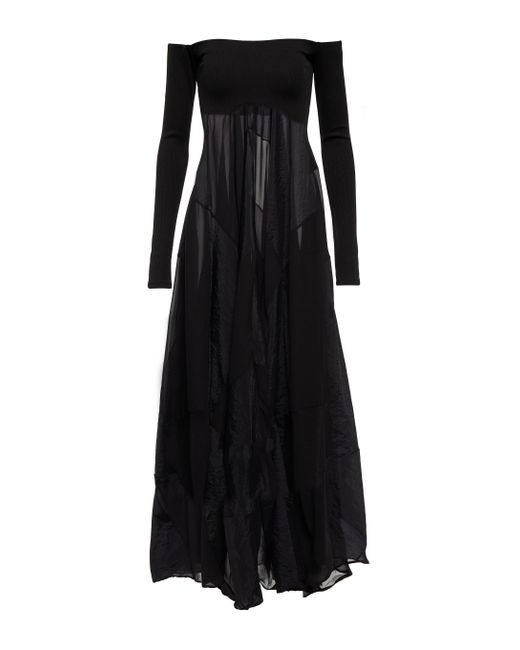 Christopher Esber Off-shoulder Silk Maxi Dress in Black | Lyst Canada