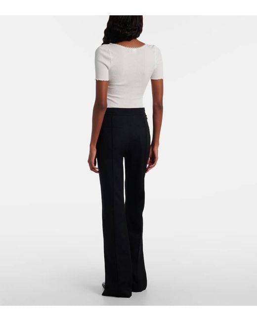 Chloé Blue Schlaghose Aus Gabardine