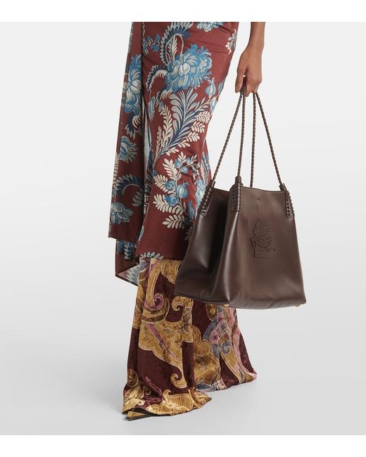 Etro Brown Libra Medium Leather Tote Bag