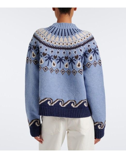 Alanui Blue Sweet Winter Virgin Wool Sweater