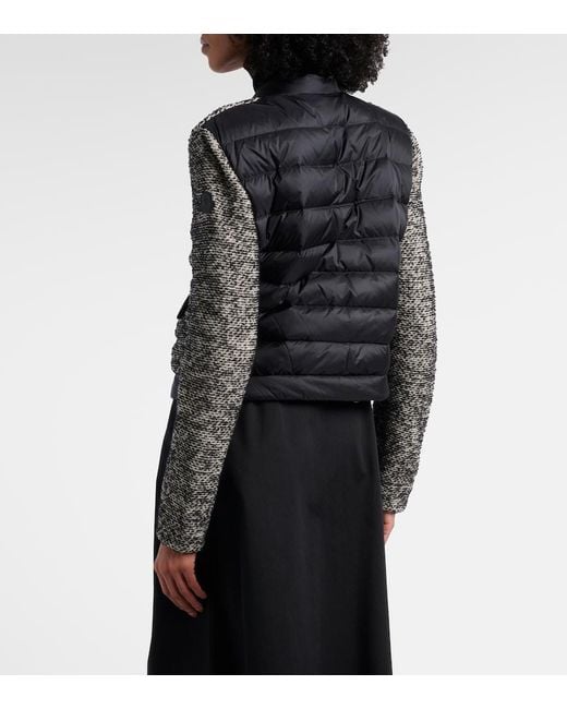 Moncler Gray Down-Paneled Wool-Blend Jacket