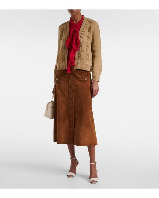 Valentino Brown Virgin Wool Cardigan