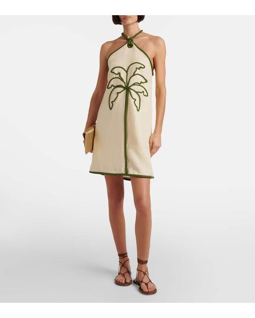 FARM Rio Linen Minidress in Natural | Lyst