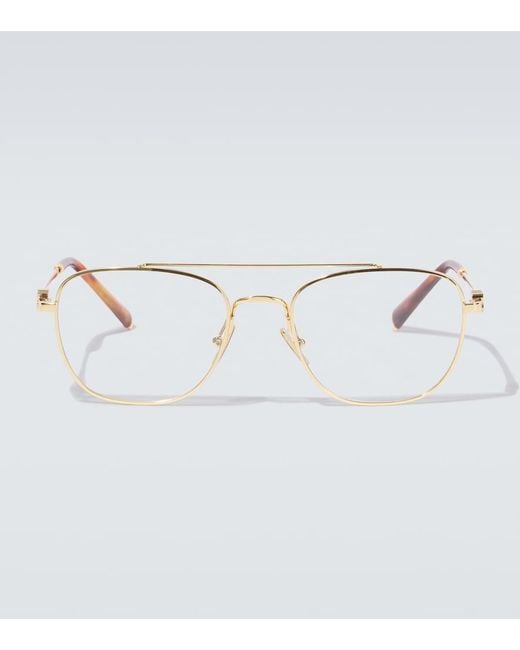 Miu Miu Metallic Aviator Glasses for men