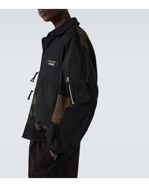 Comme des Garçons Black Cotton-Blend Satin Jacket for men