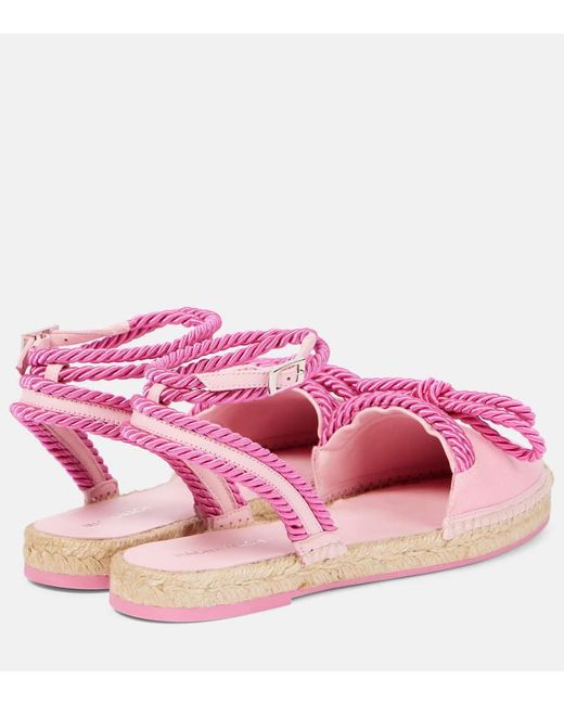 Mach & Mach Pink Bow-Detail Espadrille Sandals