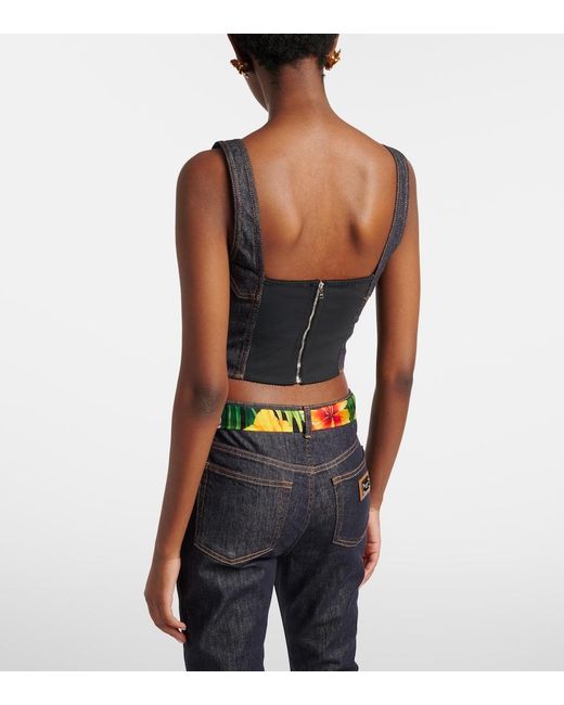 Dolce & Gabbana Black Denim Bustier
