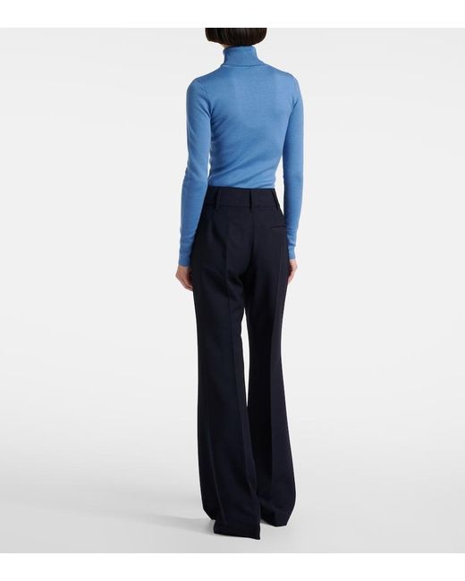Gabriela Hearst Blue Rhein Wool Flared Pants
