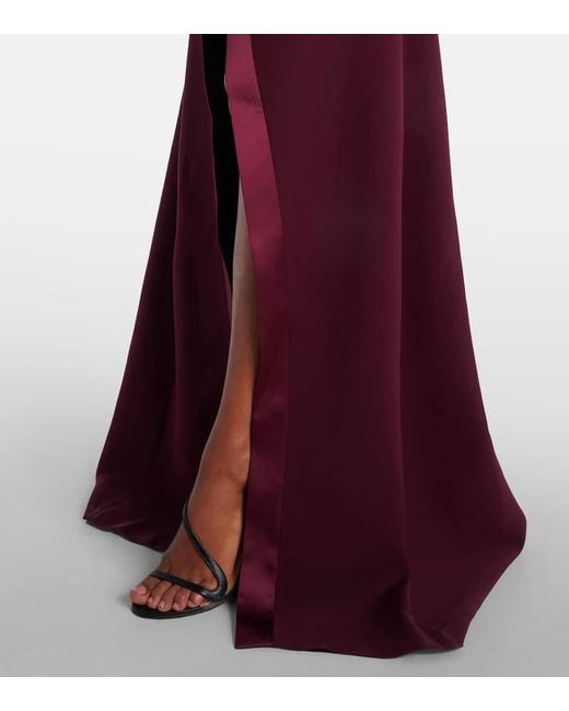 The New Arrivals Ilkyaz Ozel Purple Nefertiti Crepe Gown