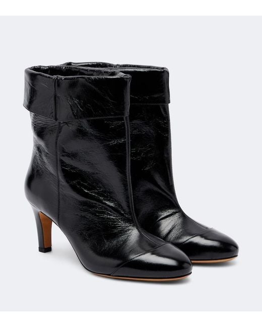 Isabel Marant Black Eldra Leather Ankle Boots
