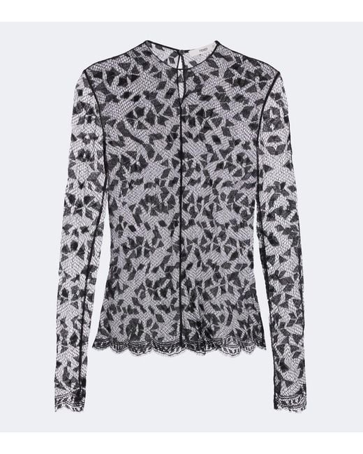 Fendi Black Sheer Lace Top
