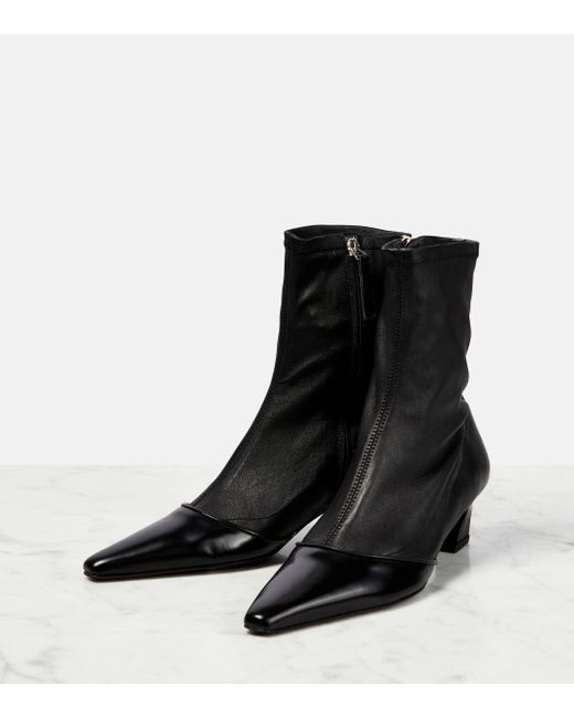 Acne Black Bano Leather Ankle Boots