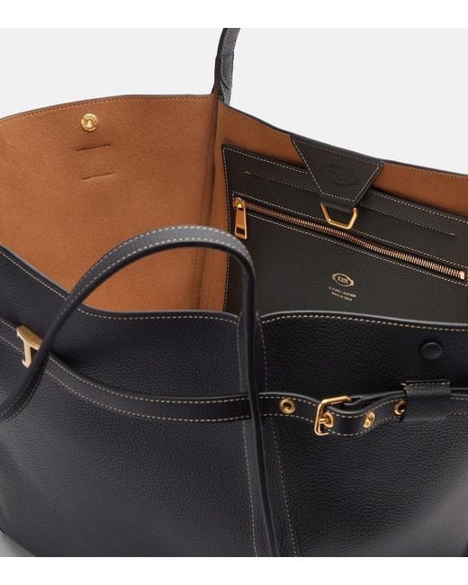 Tod's Black T Timeless Leather Shoulder Bag