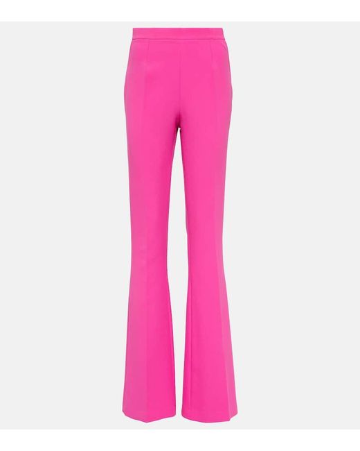 Safiyaa Pink Alexa High-rise Flared Crepe Pants