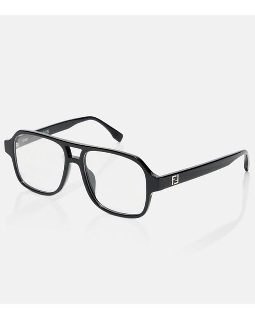 Fendi Brown Aviator-Brille Ff Squared