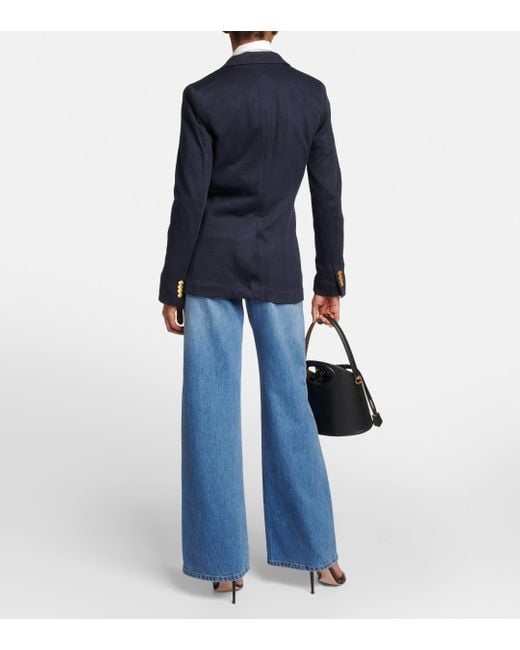 Blazer brode en coton melange Polo Ralph Lauren en coloris Blue