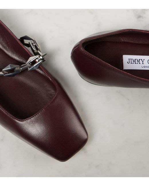 Ballerines Diamond Tilda En Cuir Jimmy Choo en coloris Brown