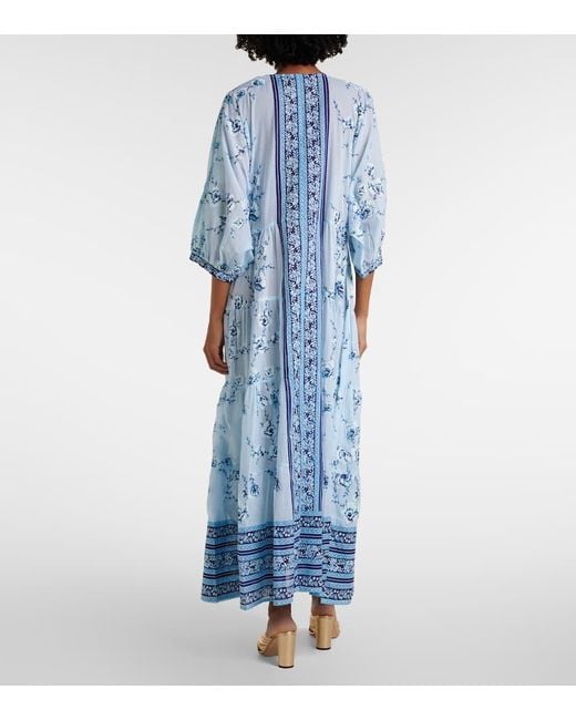 Juliet Dunn Blue Bedruckter Kaftan Aus Baumwolle