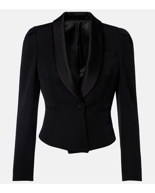 McQueen Black Cropped Wool Blazer