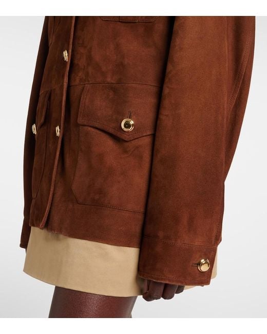 Miu Miu Brown Jacke Aus Veloursleder