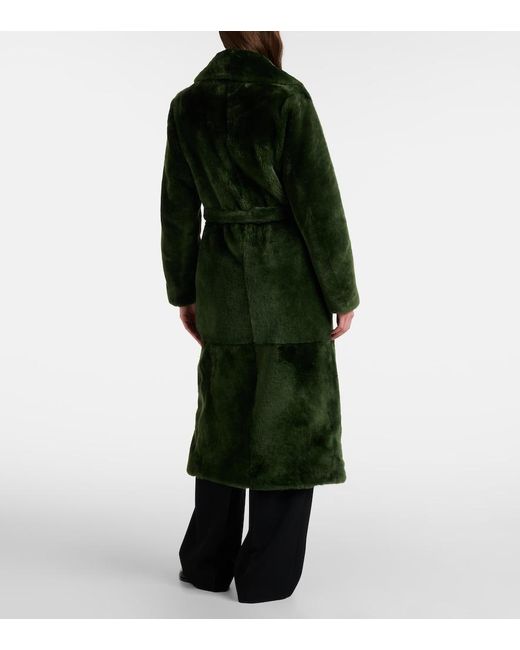 Yves Salomon Green Shearling Coat