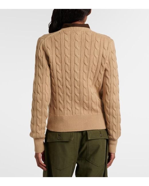Polo Ralph Lauren Natural Cable-Knit Cotton Cardigan