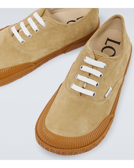 Loewe White Terra Vulca Suede Sneakers for men