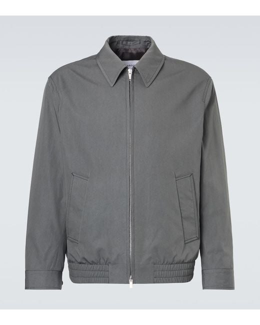 Lardini Gray Cotton And Silk Blouson Jacket for men