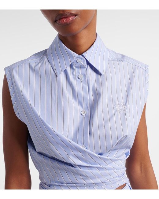 Loewe Blue Paula's Ibiza Striped Cotton Poplin Shirt